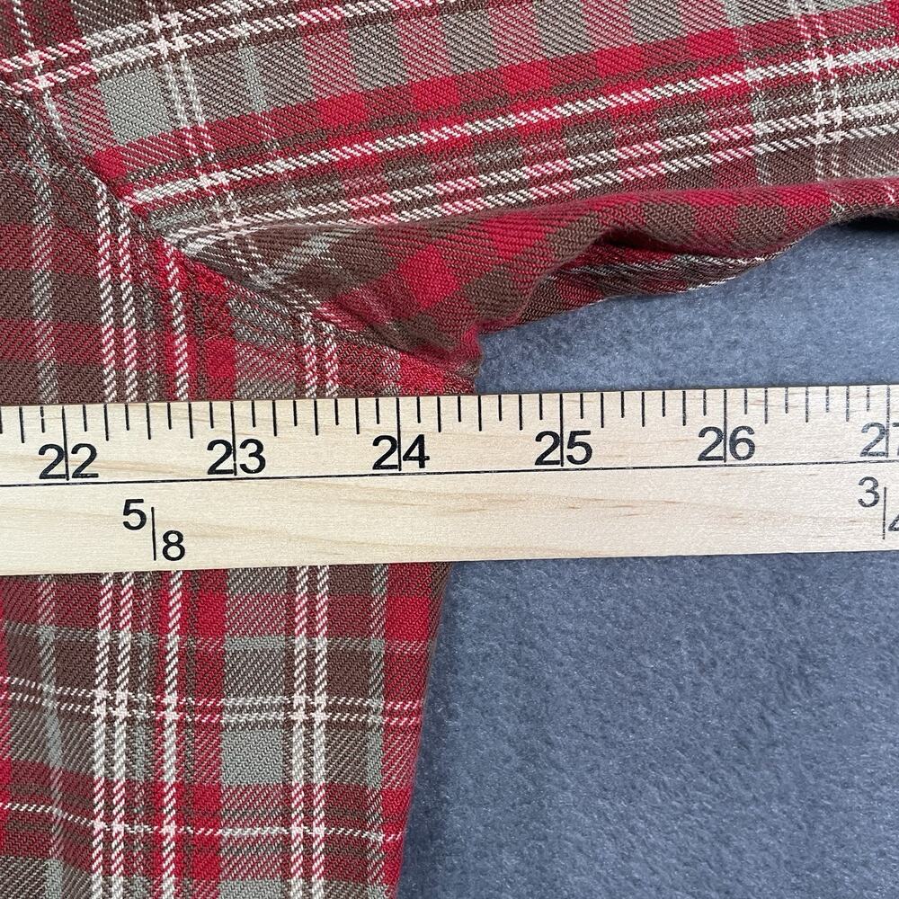 American Living Button Up Shirt Red Plaid Men’s M Cotton Elbow Patch Preppy - Picture 4 of 9